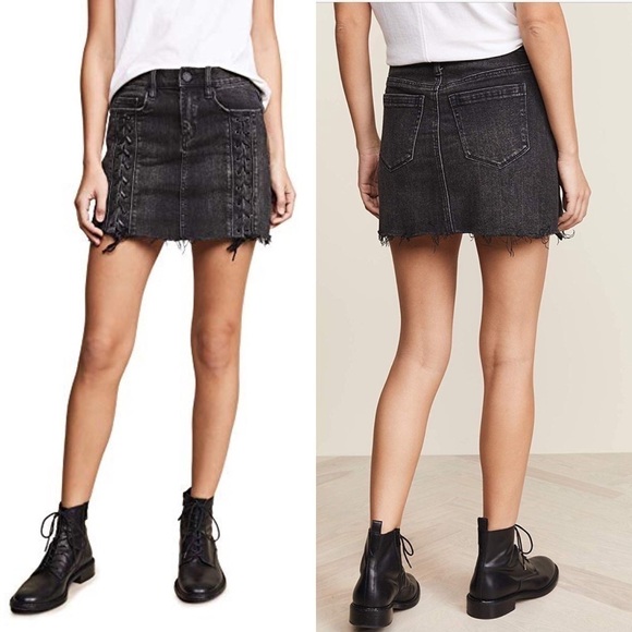 Blank NYC Black Denim Jeans Skirt M - Picture 2 of 6